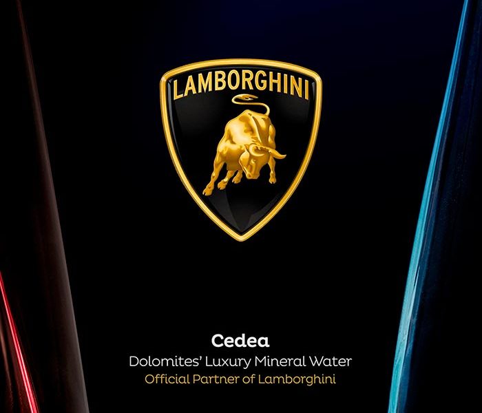 Cedea mineral water is partner of Lamborghini