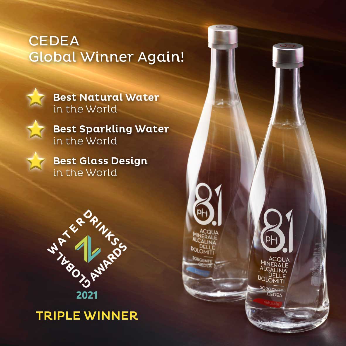 Cedea water award winning taste and design
